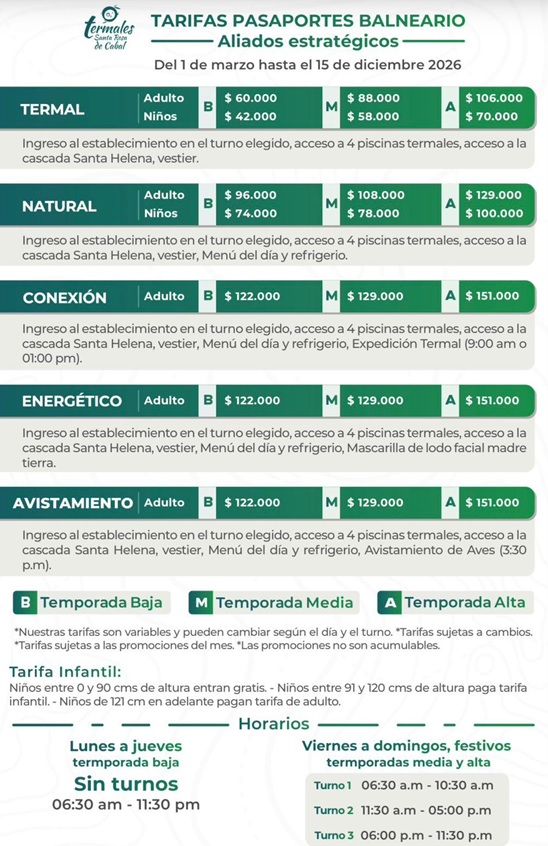 Pasadía Balneario Termales